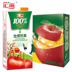 汇源果汁 100%苹果汁 果汁饮料1L*6盒   整箱
