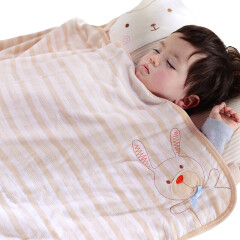 威尔贝鲁（WELLBER）婴儿毯子 新生儿纱布盖毯宝宝空调被四季盖被 100x75cm