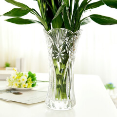 透明玻璃透明加厚花瓶摆件客厅插花花瓶干花富贵竹百合花瓶欧式餐桌水培花瓶 30白菜高约28CM