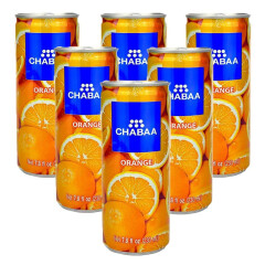 芭提娅泰国进口芭提娅CHABAA 橙果汁饮料230ml*6芭提雅（恰芭）果汁 芭提娅橙汁6罐