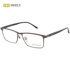 米顿 休闲时尚潮流纯钛全框近视眼镜架眼镜框男款可配近视 173033 灰色C4