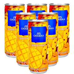 芭提娅泰国进口芭提娅果汁饮料12罐芒果葡萄橙汁椰汁桃汁苹果口味组合 芭提娅什锦果6罐