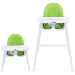 孩子家婴儿餐椅儿童多功能宝宝餐椅可折叠便携式吃饭桌椅座椅 经典绿