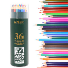 晨光（M&G）彩色铅笔 多色油性彩铅 儿童美术绘画涂鸦素描秘密花园填色笔桶装晨光水溶彩铅 晨光彩铅 36色 一盒价格AWP36802