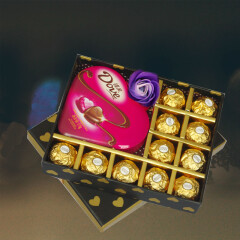 费列罗巧克力礼盒装年货礼盒情人节礼物送女朋友女生老婆生日礼物女 费列罗11+德芙