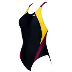 英发（YINGFA） 英发泳衣 英发连体三角竞速款 温泉游泳衣976 黑黄色 S