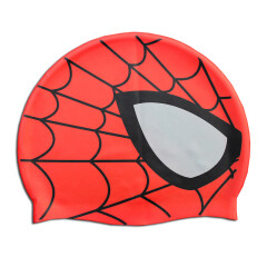 泳劲（YONJEN） 儿童成人加大卡通泳帽 可爱造型 硅胶防水游泳帽 蜘蛛泳帽 Y1715 红色蜘蛛侠