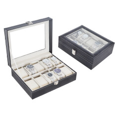 拉薇 S10WTC 精品天窗系列10位手表盒子 储存手表盒子 送老公男友生日礼物礼品