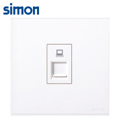 西蒙(SIMON)开关插座 六类网线插座面板 86型墙壁电脑插座 E6系列一位电脑六类插座 象牙白色 725618