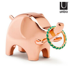 Umbra创意可爱动物戒指架戒指托首饰收纳架桌面摆件生日礼物首饰盒 玫瑰金大象