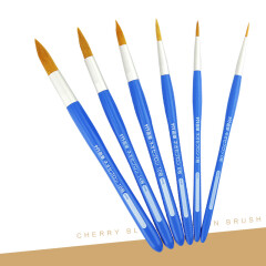 日本SAKURA樱花水彩画笔 圆头水粉画笔 丙烯画笔 平头水彩笔 6号圆头