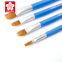 日本SAKURA樱花水彩画笔 圆头水粉画笔 丙烯画笔 平头水彩笔 10号平头