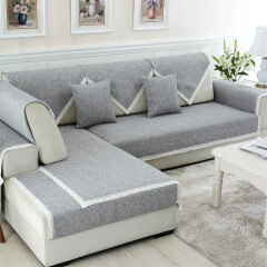 舜馨 沙发垫棉麻四季通用布艺沙发垫套装组合沙发垫坐垫可定制 中灰 90*90cm 一条