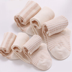 威尔贝鲁（WELLBER） 婴儿袜子彩棉夏季地板袜春秋宝宝鞋袜四季袜（6入装）12-14cm
