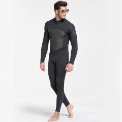 鲨巴特（SBART）3mm游泳衣男潜水服加厚保暖衣冬季浮潜服连体长袖水母衣冲浪衣 黑色 XL
