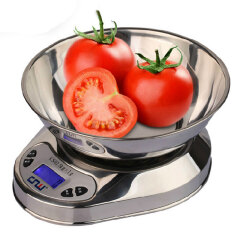 CNW 不锈钢厨房秤烘焙秤 厨房电子秤家用食物秤克称5KG 5公斤充电款