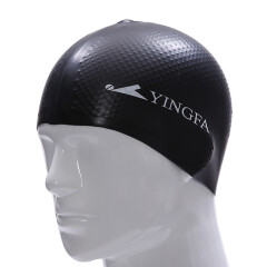 英发（YINGFA） 硅胶防水防滑内颗粒游泳帽 黑色