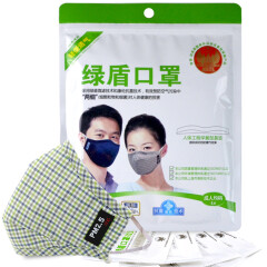 绿盾 抗菌口罩 防雾霾防尘 轻便透气型 绿格均码
