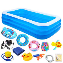 诺迪熊儿童充气游泳池婴儿游泳池加厚室内外家用超大戏水池小孩洗澡水池 3.0米三层豪华套餐（长300宽185高60cm）