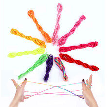 翻绳绳子翻花绳80后怀旧经典传统儿童童年七彩挑花绳编花绳游戏玩具 10条装颜色搭配发（无教程）