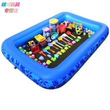 儿童玩具充气沙滩池套装室内儿童决明子沙滩玩具套装宝宝小孩假玩沙子沙池组合家用围栏玩具 210码+10斤决明子+29玩具+礼包