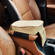 普立希 汽车扶手箱增高垫套 车用记忆棉中央手扶箱加高垫车载手机盒支架 米色一个 斯巴鲁傲虎XV力狮森林人BRZ翼豹宝沃BX7BX5