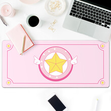 镇魂歌鼠标垫超大号可爱女生卡通加厚电竞游戏防滑键盘垫锁边定制订做个性办公电脑桌垫 天使盾牌 500x1000x3mm
