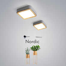 VVS美学灯 北欧阳台吸顶灯玄关走廊过道灯简约现代木质led方形卧室衣帽间厨房卫生间灯具 26*26cm单色白光