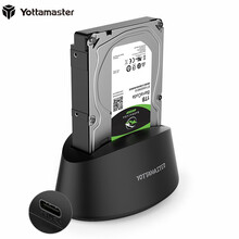 Yottamaster 2.5/3.5英寸Type-C移动硬盘底座/硬盘盒SATA串口通用支持固态SSD机械硬盘 黑K100-C3