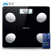 香山电子秤称重人体秤精准健康秤家用计体重秤智能减肥 蓝牙APP控制 升级版 爵士黑【电池款】+皮尺
