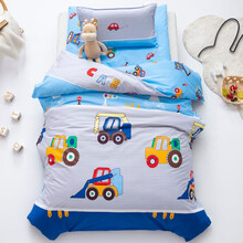 赛维娅 幼儿园被褥入园被子三件套全棉儿童套件纯棉被套床品宝宝午睡婴儿床含芯六件套 小挖机 丝绵芯6件套（2斤被芯+1.2斤垫芯+枕芯）