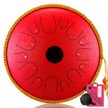 鲁儒 hluru空灵鼓初学者忘忧专业级13音15音曲谱集莲花鼓儿童色空鼓 14寸14音 斑点红/