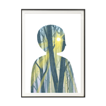 墨斗鱼艺术羊芳涛原创限量版画限量50版艺术家亲笔签名客厅装饰画手工装裱小众礼物小尺寸21*30cm