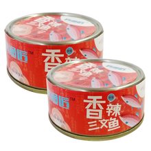 俏渔匠 大连特产 鱼肉罐头 即食海味零食 休闲食品 4罐 香辣三文鱼145g/罐