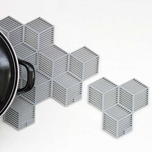 诺生集品 荷兰Puik创意北欧硅胶杯垫隔热垫 可拼接防烫餐桌垫防滑碗垫家用 灰色 单只