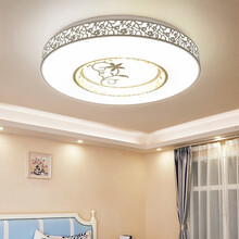 韵居卧室水晶灯卧室灯LED吸顶灯铁艺边框简约现代儿童房阳台玄关走廊温馨家用led灯 40cm单白光A款