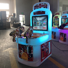 新款英伦迷你儿童游戏机投币游艺机射击游乐设备电玩疯狂赛车射水 大款双枪4合一-出糖果