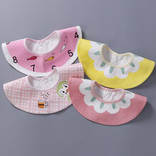 4条婴儿口水巾围兜防水宝宝围嘴韩版新生的儿围嘴巾吐奶棉 4条经典百搭