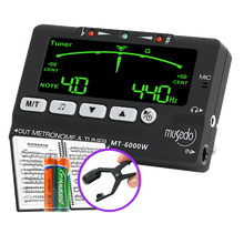 小天使 MT40W长笛/萨克斯/小号/笛子调音器 管乐专用校音器节拍器 MT6000黑+拾音+电池+乐谱文件夹