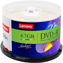 联想（Lenovo）DVD-R 光盘/刻录盘 16速4.7GB 台产档案系列 桶装50片 空白光盘