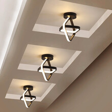 尊光 过道灯走廊灯简约现代客厅进门灯入户花园吸顶灯北欧风格门厅灯玄关灯卧室阳台灯衣帽间灯通道走道灯 黑框方形款-三色