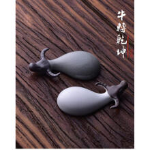 全度宜兴紫砂牛扭转乾坤茶具配件可养茶宠 茶道茶玩摆件名家饰品 哥窑小祥牛