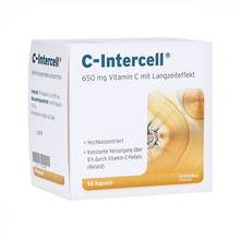 【JD物流】Intercell维生素C胶囊 VC片提高注意能力集中注意力 提高I免疫抵抗能力 90粒 (12376265) 补充能量 德国直邮原装进口