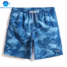 盖浪（GAILANG）夏季度假沙滩裤男速干冲浪裤休闲海边短裤可下水宽松泳裤泡温泉 蓝鲨鱼 XXL