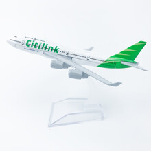 国航南航东航耐摔迷你玩具飞机模型空客A380 A320 747 787仿真合金礼品摆件 B747印尼连城航空16cm