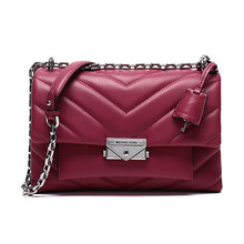 迈克·科尔斯 MICHAEL KORS MK女包 专柜同款 CECE系列皮革单肩斜挎包浆果色中号 30T9S0EL8L BERRY