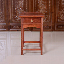 寻古红木家具缅甸花梨（学名：大果紫檀）小茶几实木中式古典边几桌几简约茶桌几客厅阳台茶室边桌角柜 尺寸 长38*宽50*高60cm