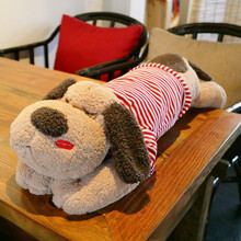 趴趴狗公仔 抖音同款毛绒玩具狗可爱床上陪你睡觉抱枕公仔长条枕女生玩偶布娃娃娃娃女生礼物 棕色(新款) 90厘米(可以拆洗)【新品】