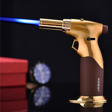 jobon中邦529A高温验金喷火枪点艾灸焊枪直冲打火机厨房点火器烘焙糖艺寿司喷枪 金色 打火机+300ML气体