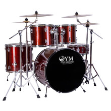 一秒（ONESECOND）架子鼓成人五鼓三镲儿童专业爵士鼓5鼓3镲4镲5镲初学者练习教学+鼓凳鼓棒 5鼓4嚓拉丝酒红